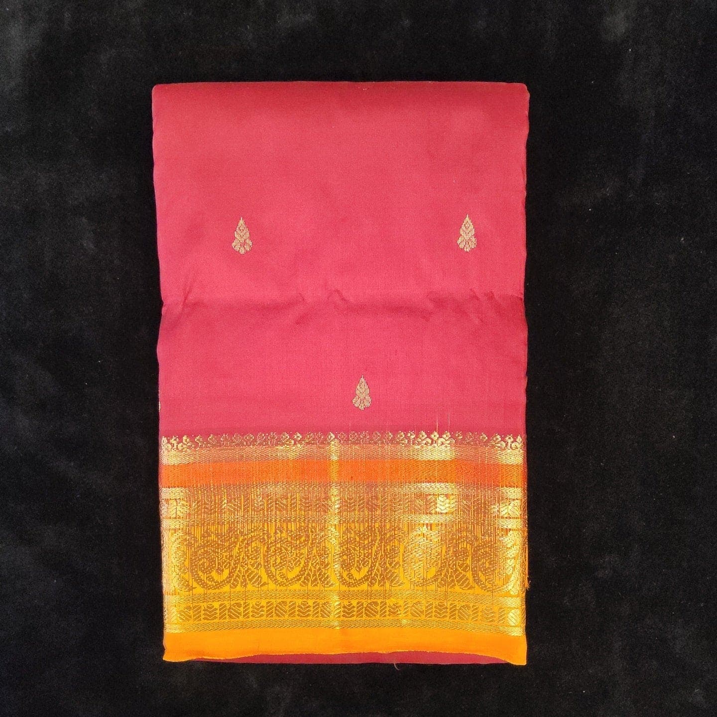 Maroon with Orange | Dharmavaram Silk Saree No 139