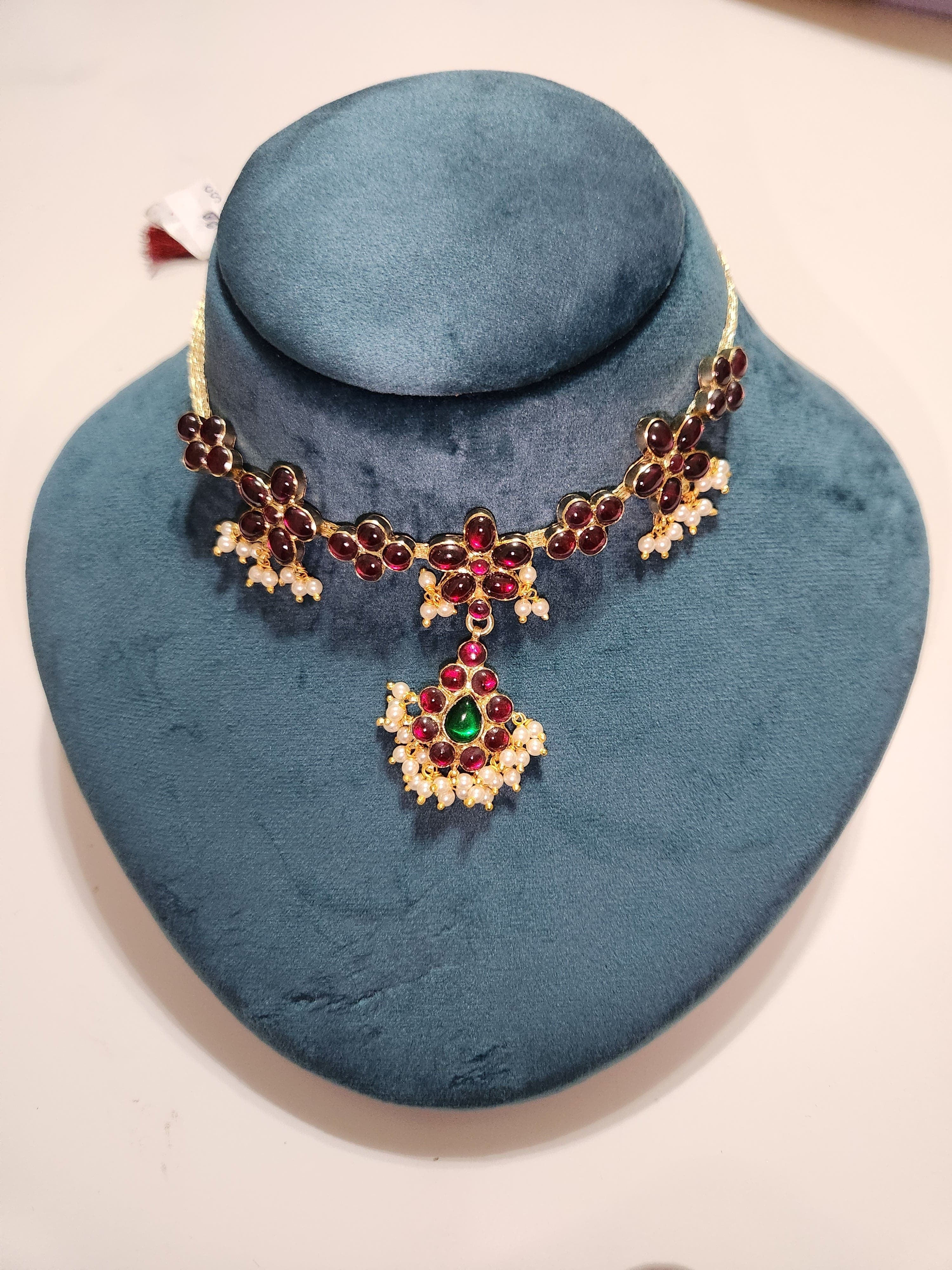 Red Kemp Stone Necklace