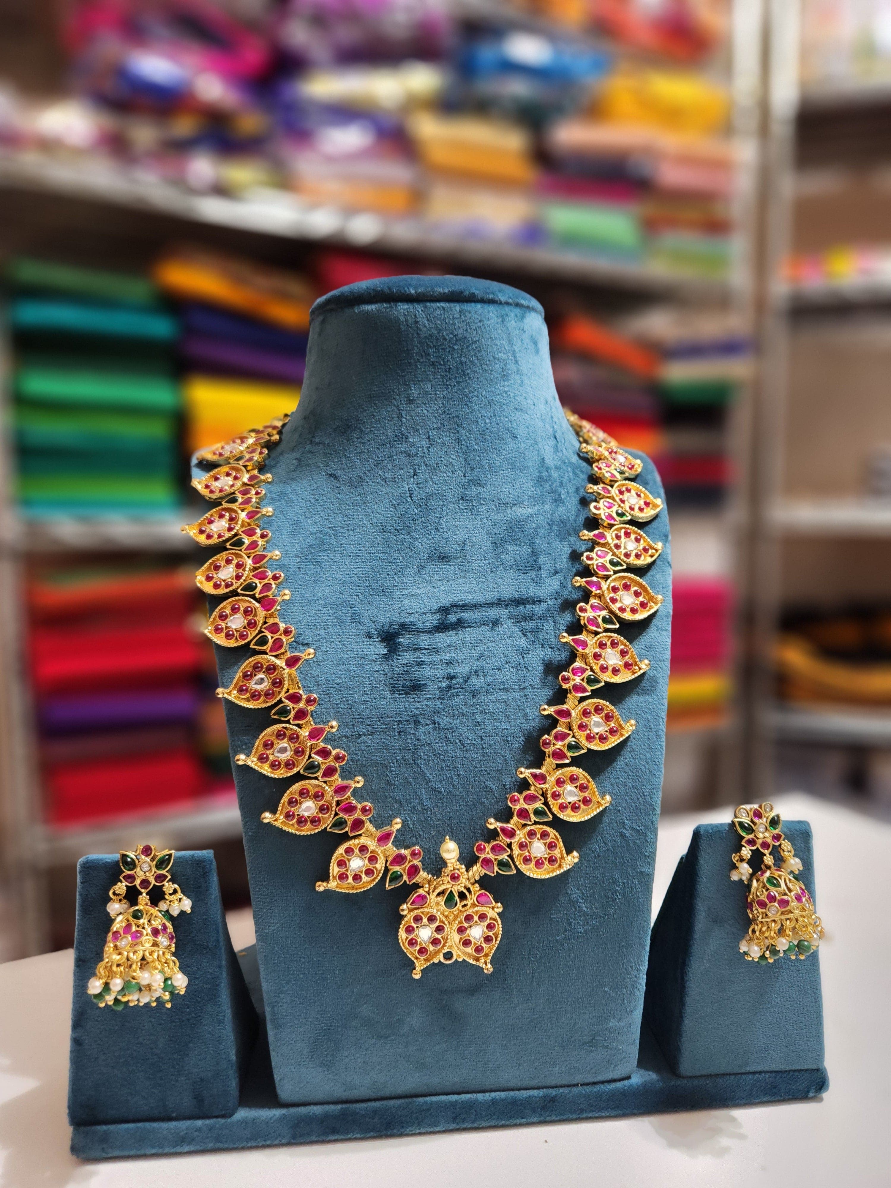 Pink Pearl Antique Chain & Earing | Fashion Jewelry