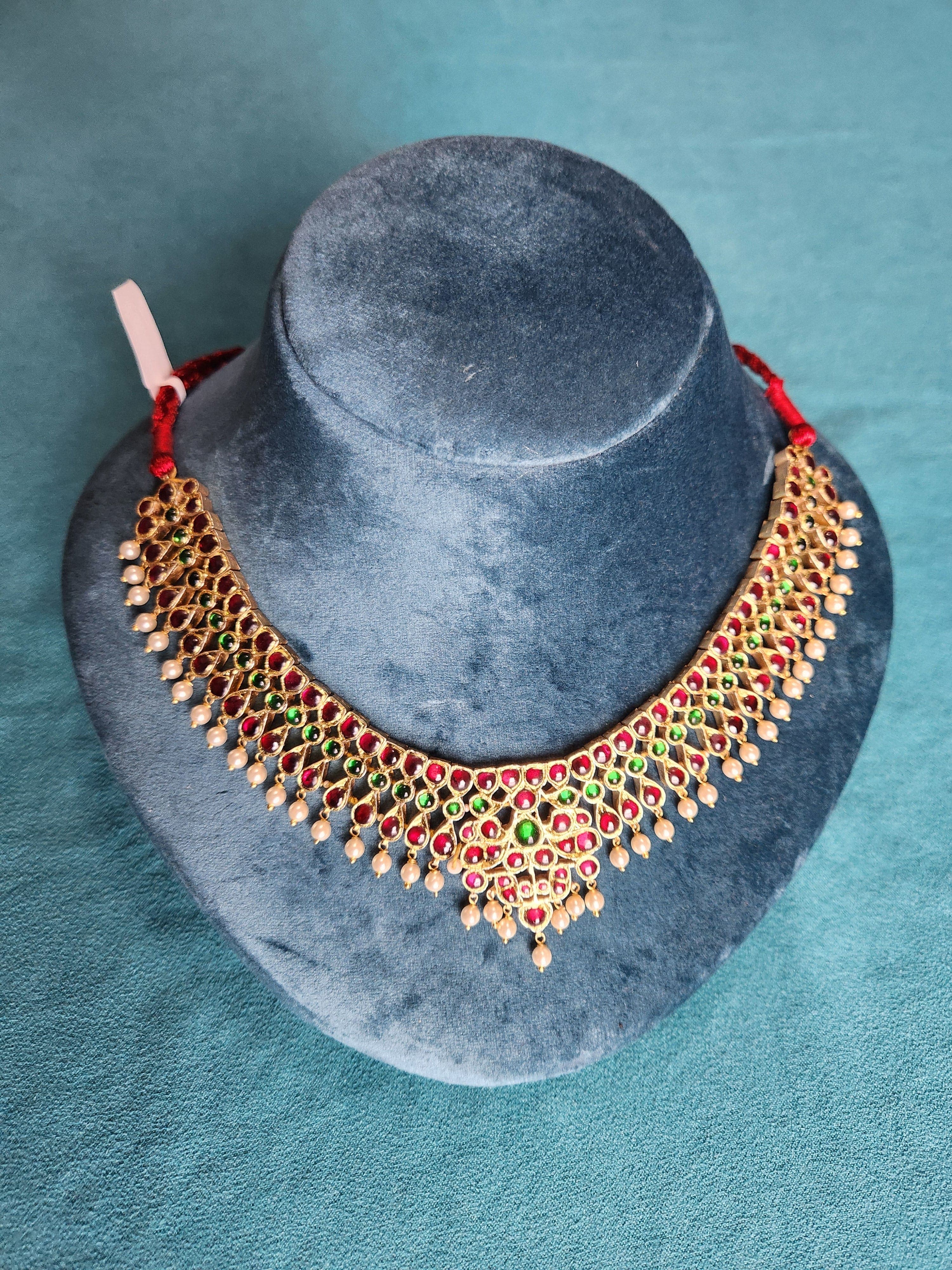 3 Stone Drop Short Necklace | Original Temple Jewelry- ON PRE-ORDER
