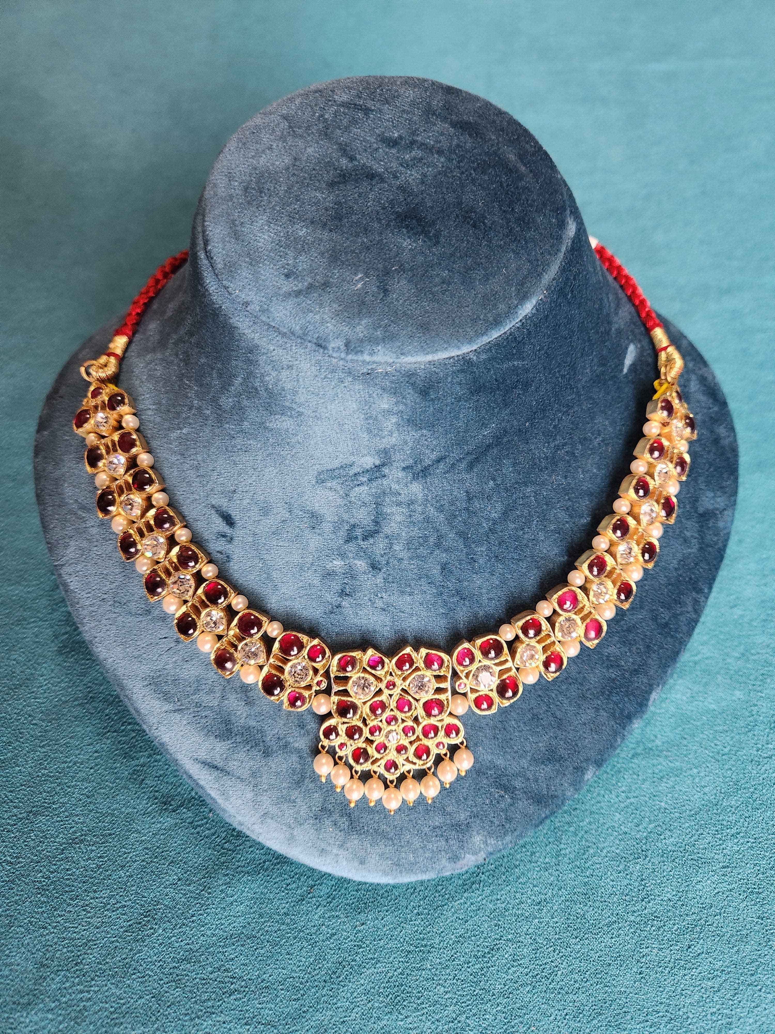 3 Stone Leaf Short Necklace | Original Temple Jewelry-ON PRE-ORDER