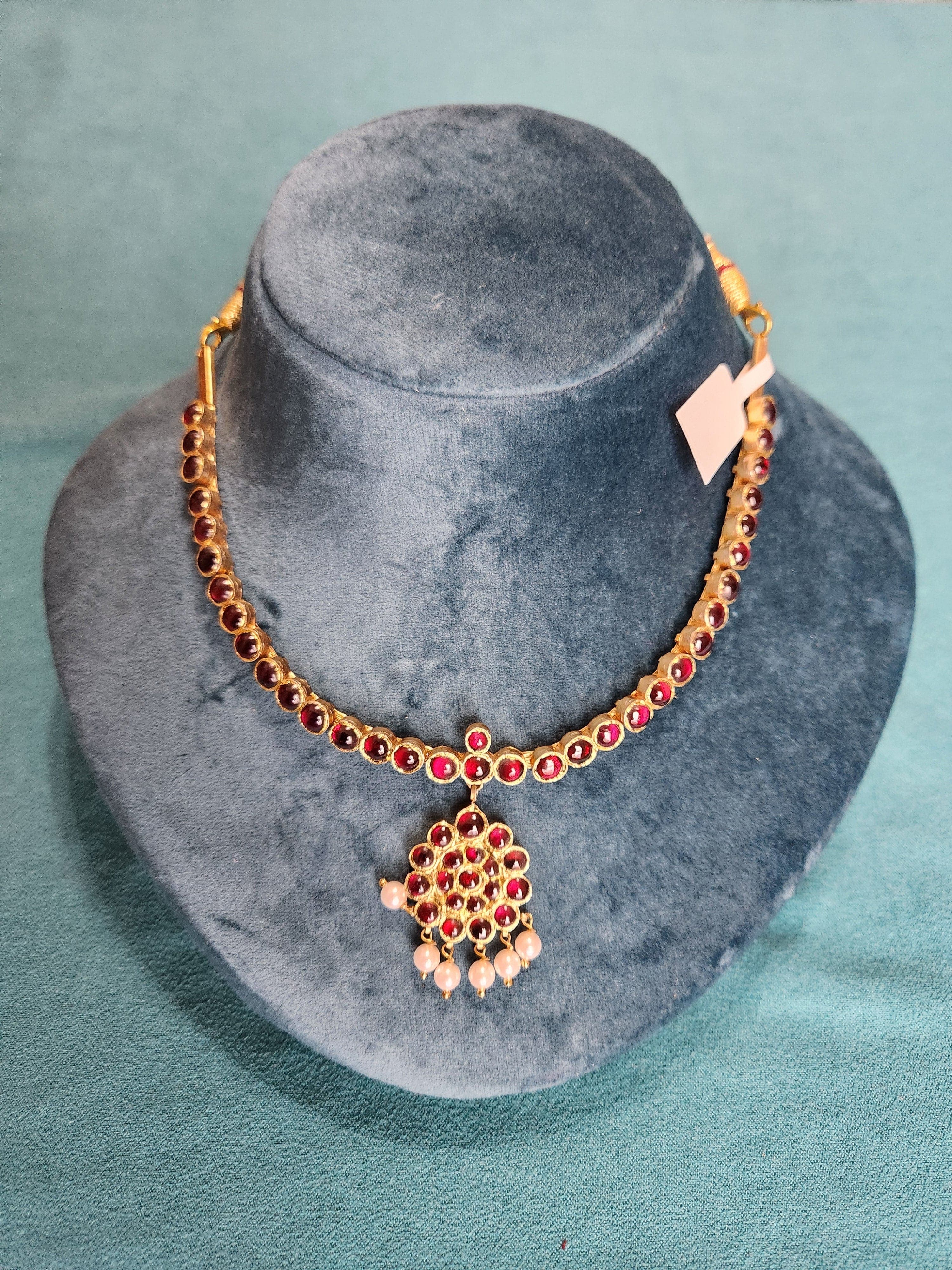 Red Stone Short Necklace | Original Temple Jewelry-ON PRE-ORDER