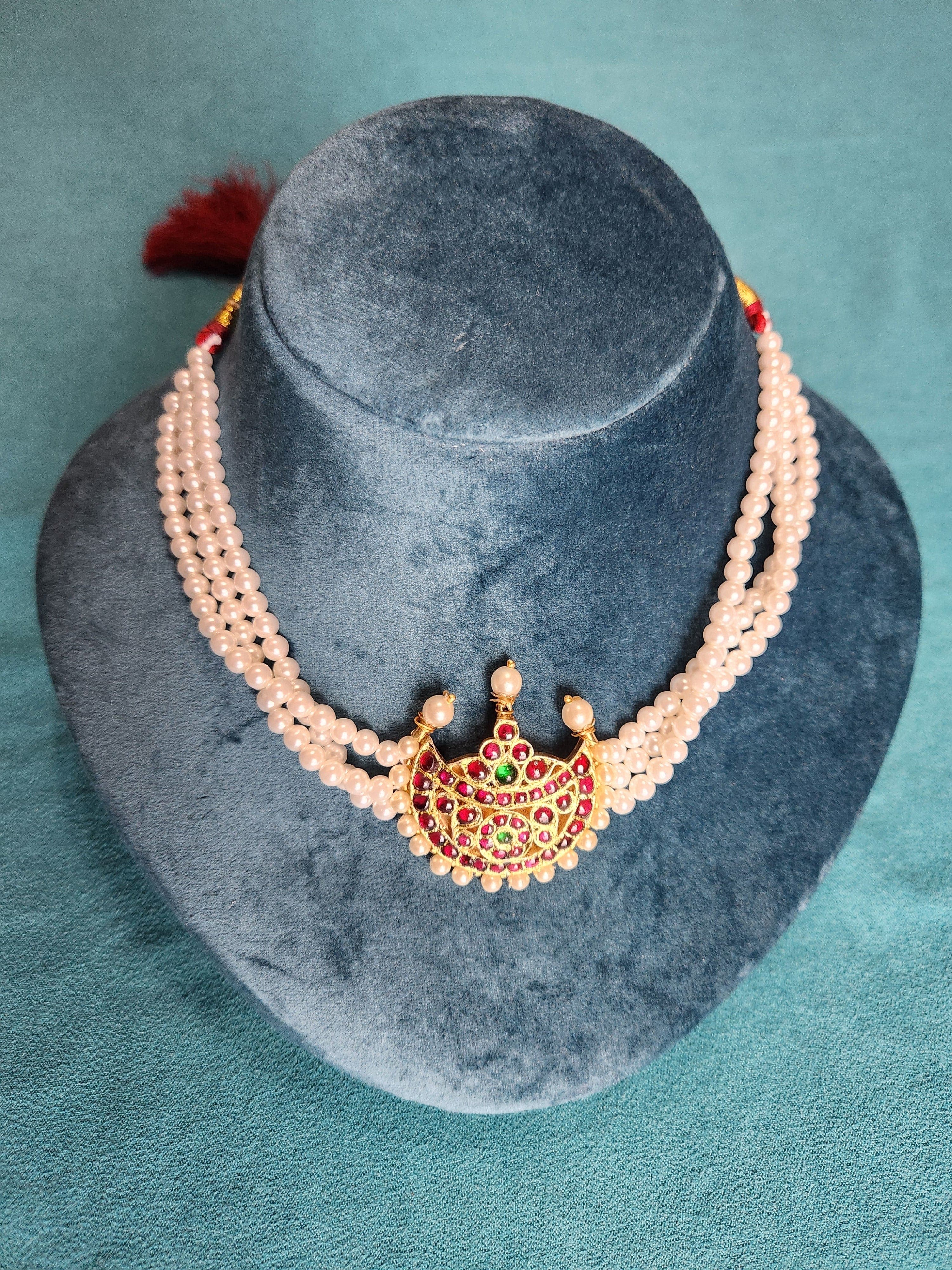 Moon Pendant Pearl Choker | Original Temple Jewelry-ON PRE-ORDER
