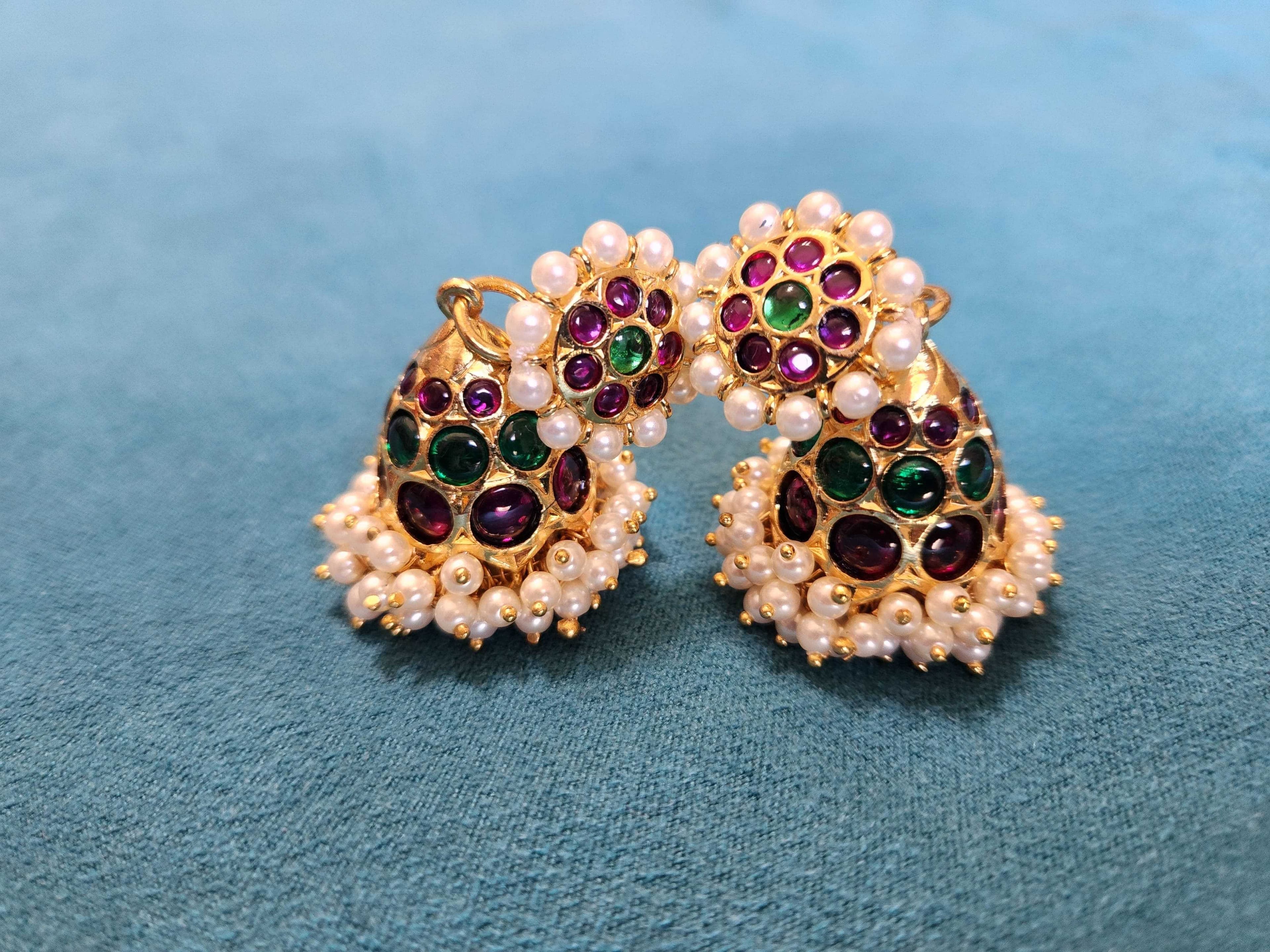 3 Line Jhumka/Jimmikki | Margam Jewelry