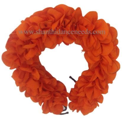 Orange Cloth Flowers/Veni for Bharatnatyam & Kuchipudi