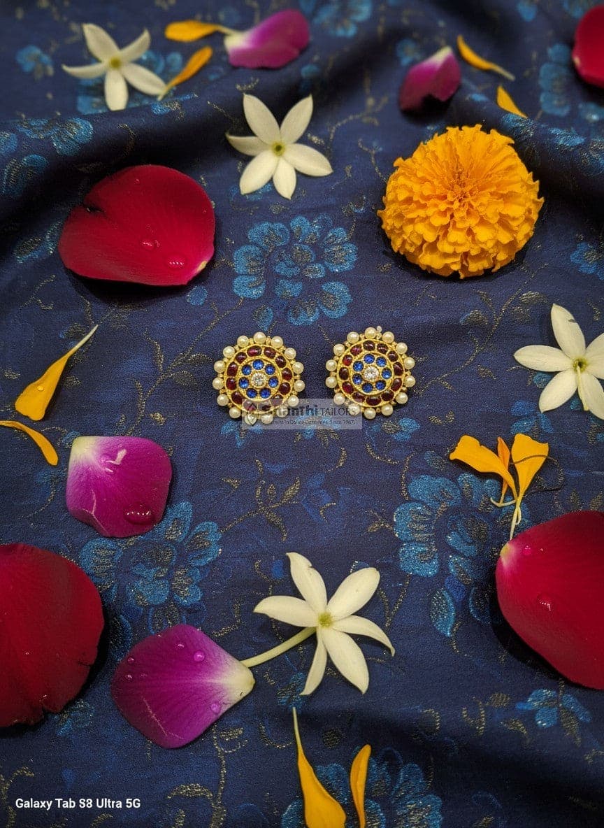 2 Row Stud - Big Stone | Original Temple Jewelry