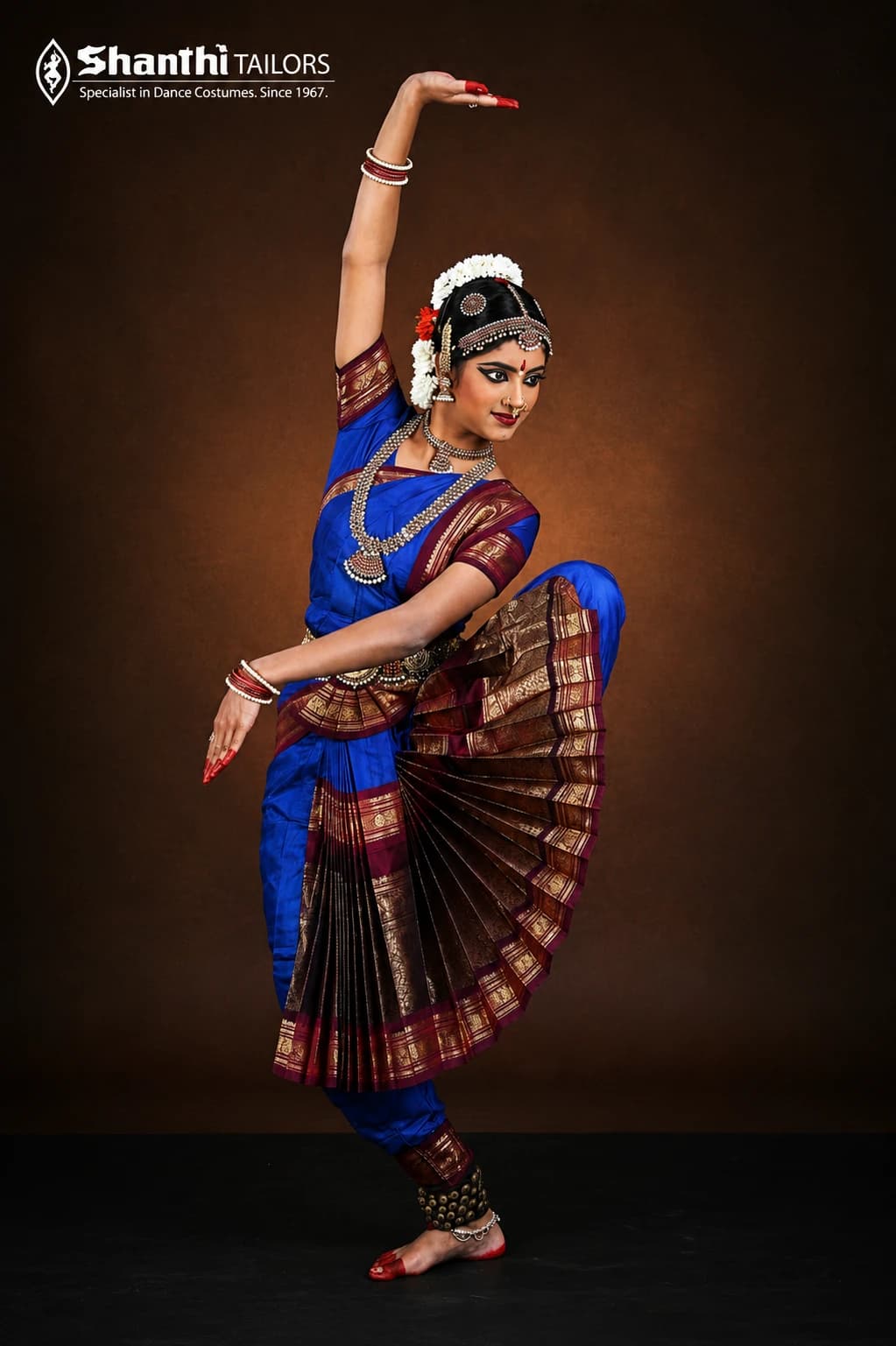 Sun Fleets (Thalipil) Bharatanatyam Costume | Long Fan Style | Custom Tailored Silk (Est. 1967)