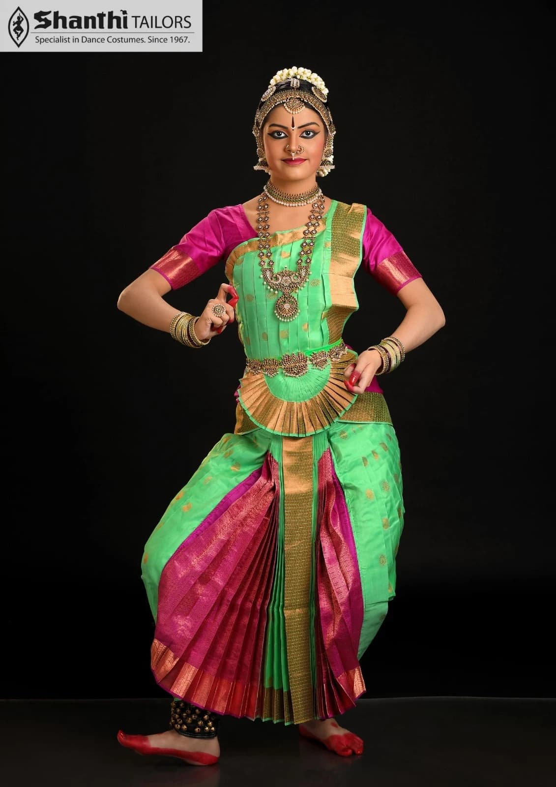 Dwaraka Style  | Shanthi Tailors Bharatnatyam Costume Design | Custom Tailored Silk (Est. 1967)