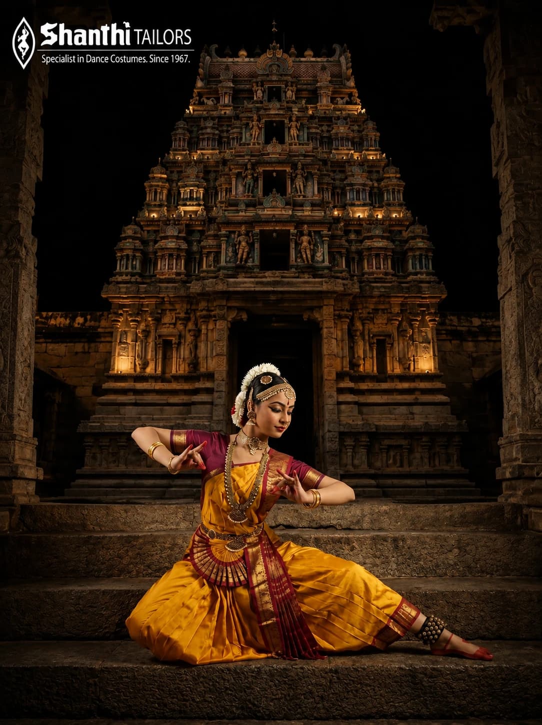 Saree Wrap Style | Bharatanatyam Saree Costume |  Custom Tailored Silk (Est. 1967)