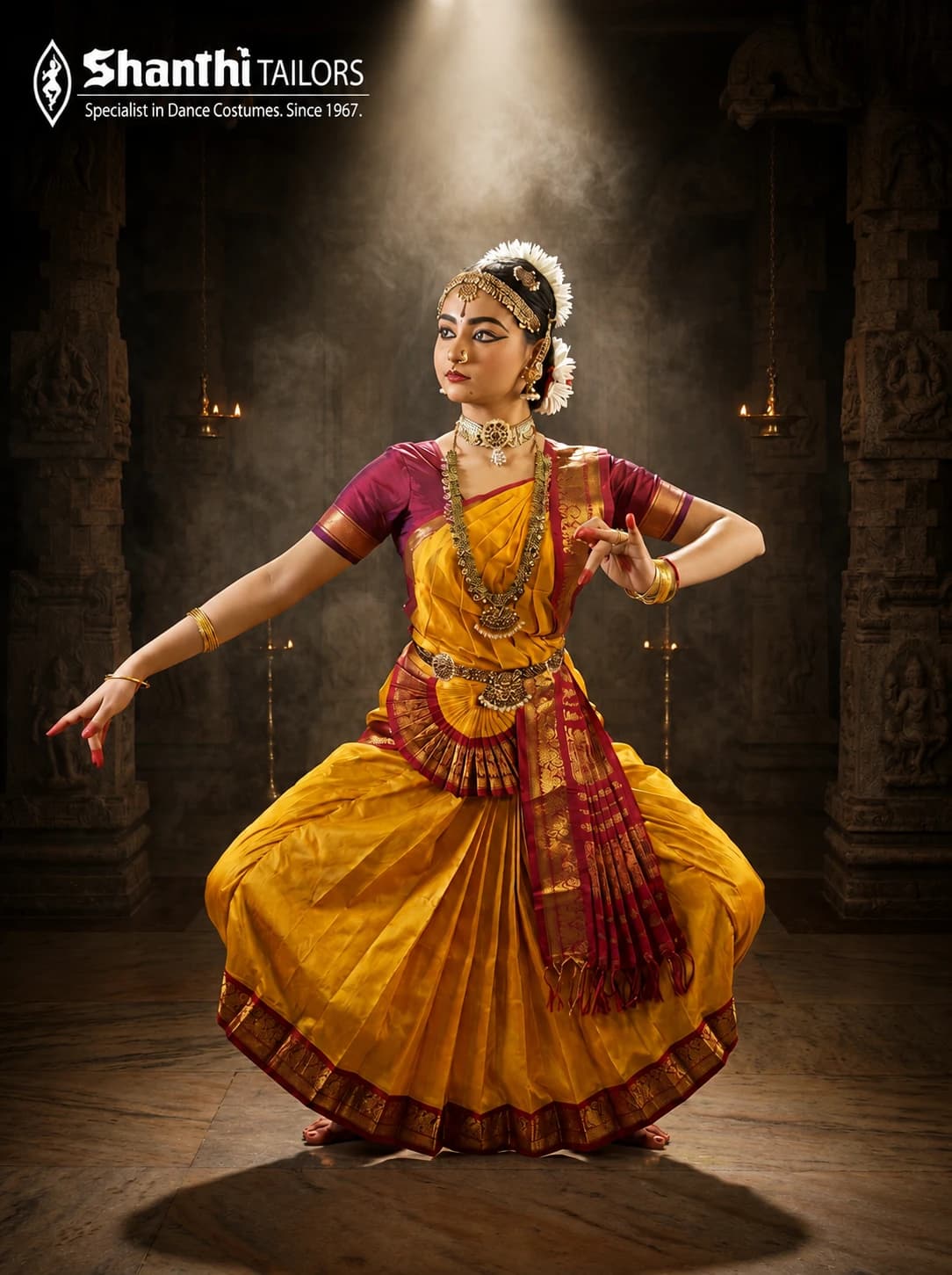 Saree Wrap Style | Bharatanatyam Saree Costume | Custom Tailored Silk (Est. 1967)