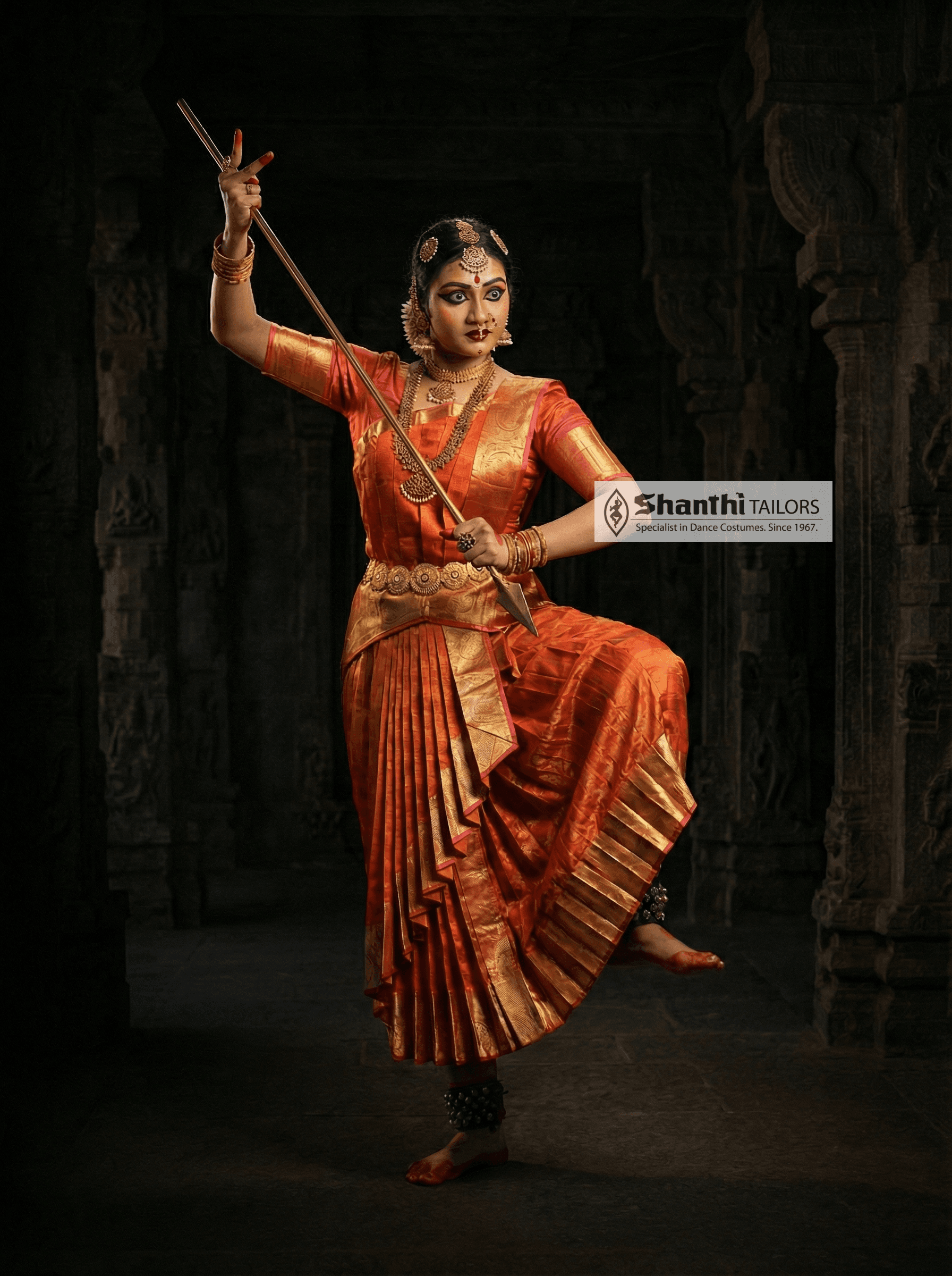 Skirt Style Cross Fan | Bharatanatyam Costume | shanthitailors