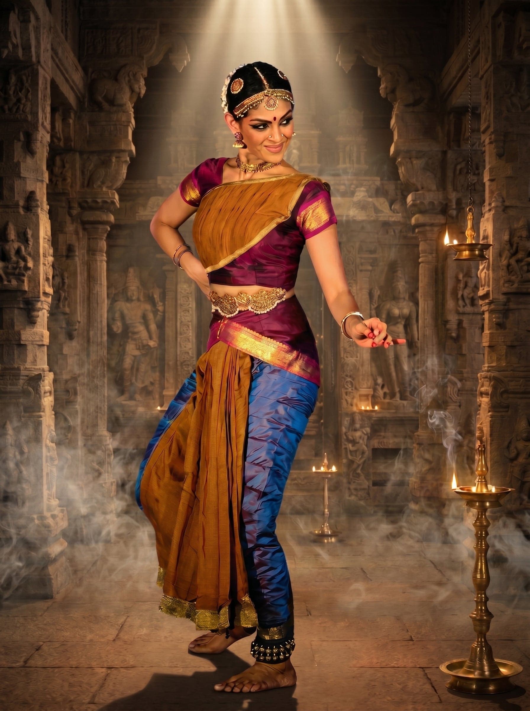 Rukmani Style Katcham | Bharatanatyam Costume | Custom Tailored Silk (Est. 1967)
