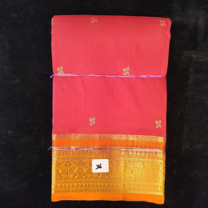 Red with Orange | Dharmavaram Silk Saree No 36