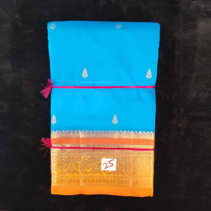 Ramar Blue with Orange | Dharmavaram Silk Saree No 25