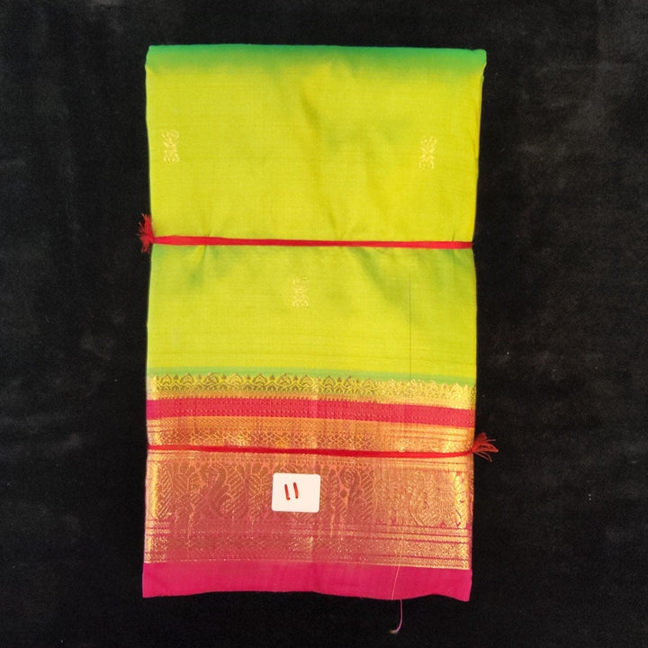 Sneha Green with Pink | Dharmavaram Silk Saree No 11