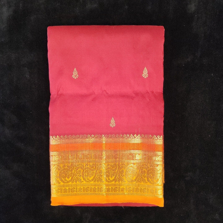 Maroon with Orange | Dharmavaram Silk Saree No 139