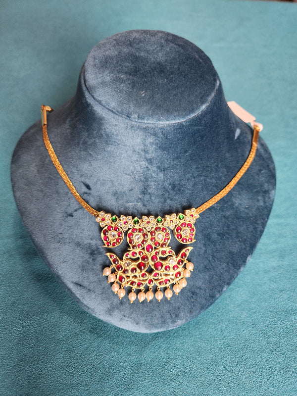Peacock Pendant Short Necklace | Original Temple Jewelry