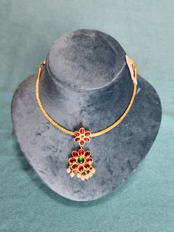 Attigai Pattern Short Necklace | Original Temple Jewelry