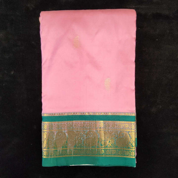 Baby pink silk saree