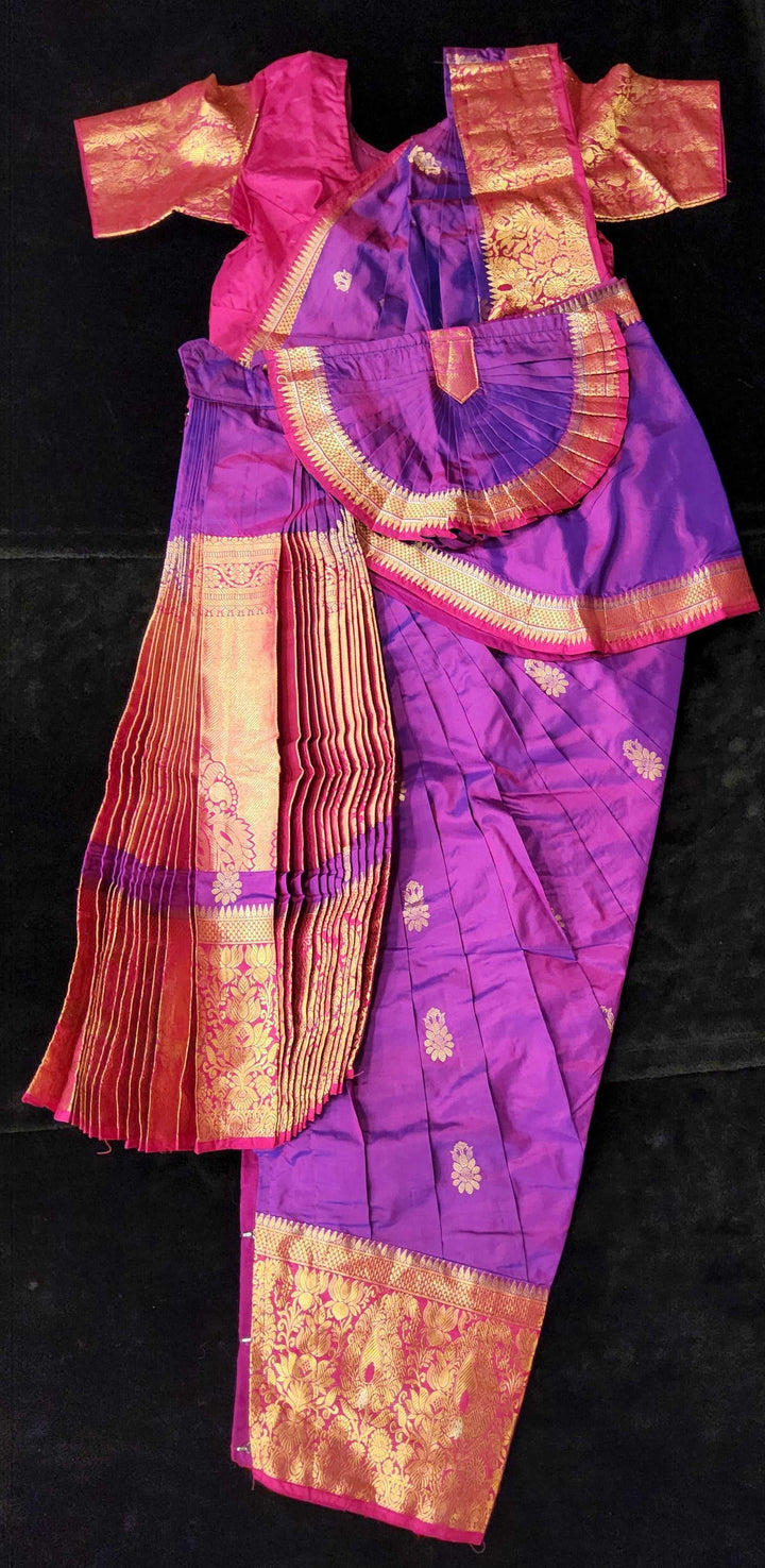 Bharatnatyam Dress | Vaadamalli with Pink | Silk Saree | Readymade Dance Costume