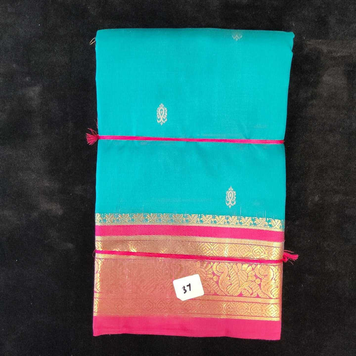 Peacock Green with pink | Dharmavaram Silk Saree No 37